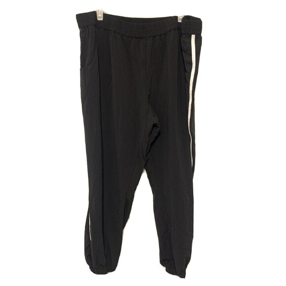Coldwater Creek Plus Size 2X 20-22 Black Side Stripe Natural Fit Jogger Pants - Picture 1 of 6